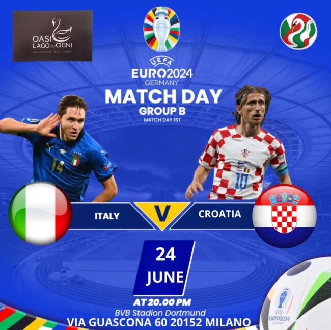 milano dove vedere gli europei italia croazia lunedi 24 giugno 2024